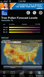 I now pay attention to Pollen Forecast Levels. 